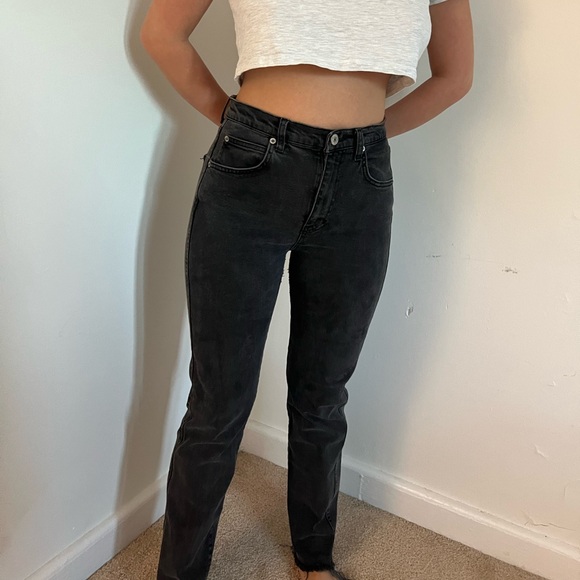 Pull & Bear Straight Leg Black Pants Size 6 Made in Turkey - Picture 5 of 14